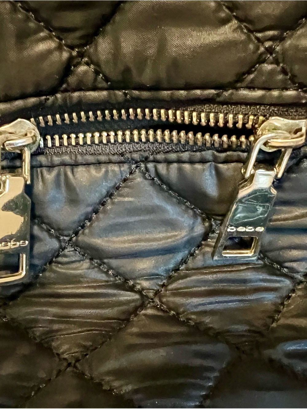 bebe Quilted Black Backpack - Picture 4 of 11
